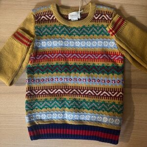 Gucci Yellow Multi-Color Fair Isle Wool Sweater